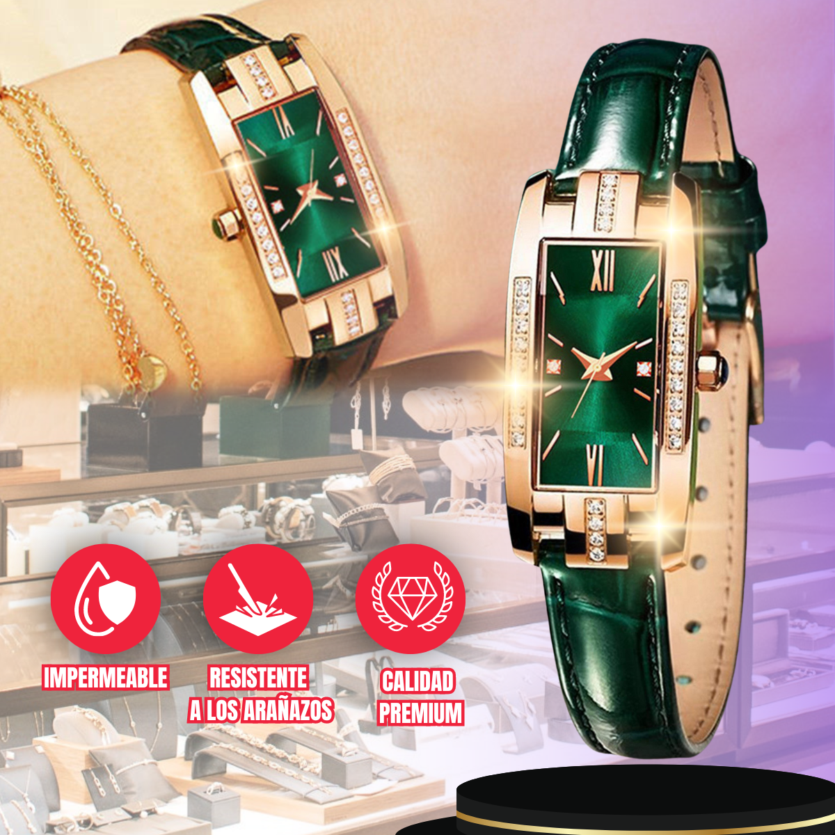 COMBO VERDE BRAZALETE Y RELOJ