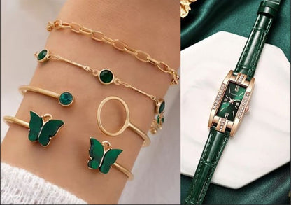 COMBO VERDE BRAZALETE Y RELOJ