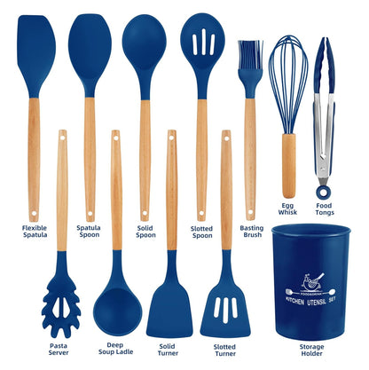 SET GOURMET - 12 Utensilios de Silicona para Cocina